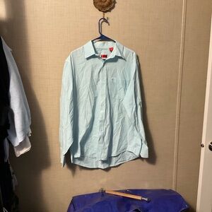 Izod Men's Light Blue Casual Button Down Shirt